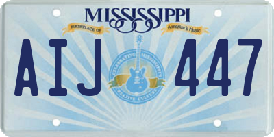 MS license plate AIJ447