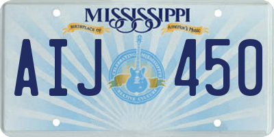 MS license plate AIJ450