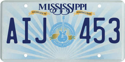MS license plate AIJ453