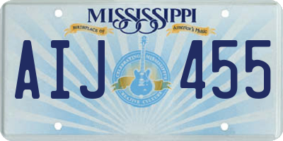 MS license plate AIJ455