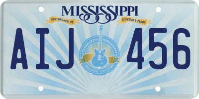 MS license plate AIJ456