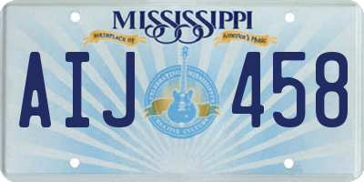 MS license plate AIJ458