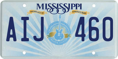 MS license plate AIJ460