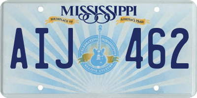 MS license plate AIJ462