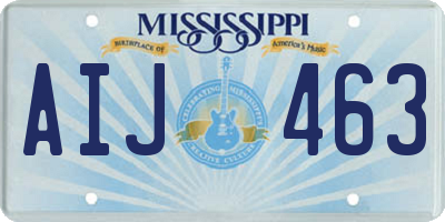 MS license plate AIJ463