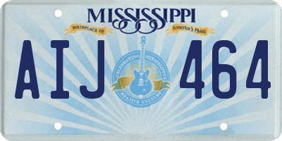 MS license plate AIJ464