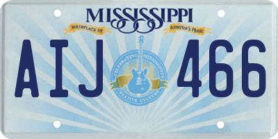 MS license plate AIJ466