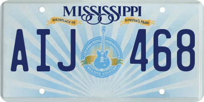MS license plate AIJ468