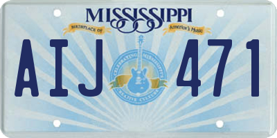 MS license plate AIJ471