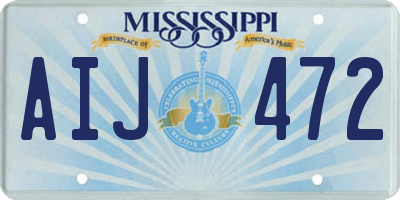 MS license plate AIJ472