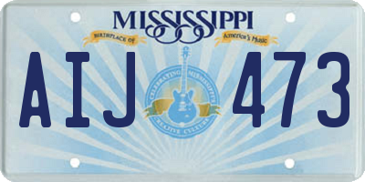 MS license plate AIJ473
