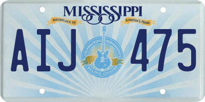 MS license plate AIJ475