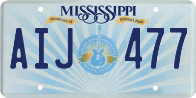 MS license plate AIJ477