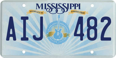MS license plate AIJ482