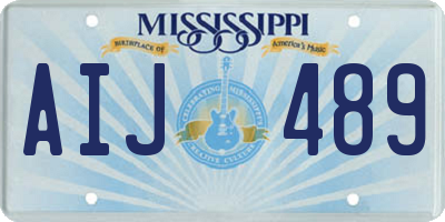MS license plate AIJ489