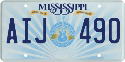 MS license plate AIJ490