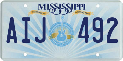 MS license plate AIJ492