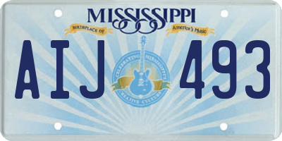 MS license plate AIJ493