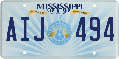 MS license plate AIJ494