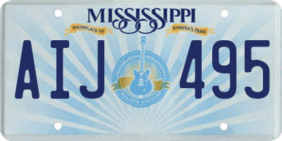 MS license plate AIJ495