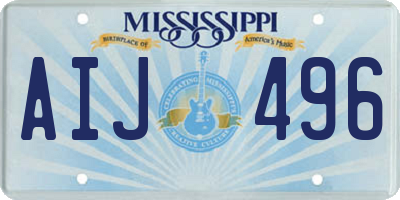 MS license plate AIJ496