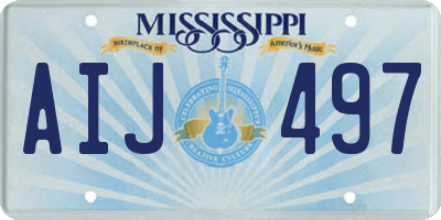 MS license plate AIJ497