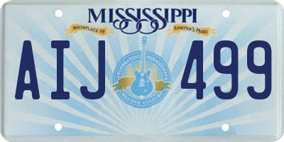 MS license plate AIJ499