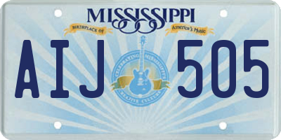 MS license plate AIJ505