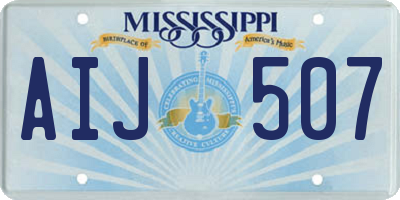 MS license plate AIJ507