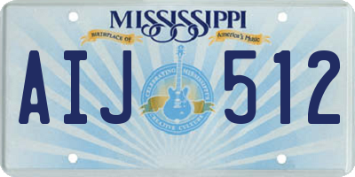 MS license plate AIJ512
