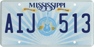 MS license plate AIJ513