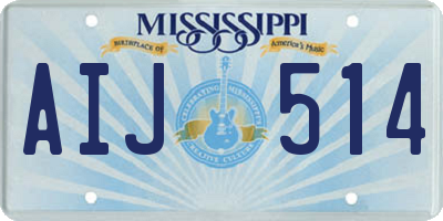 MS license plate AIJ514