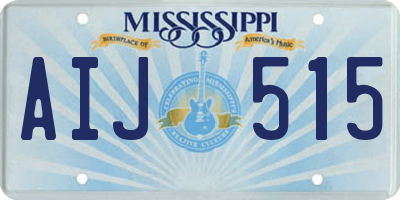 MS license plate AIJ515