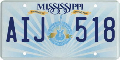 MS license plate AIJ518