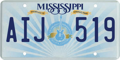 MS license plate AIJ519