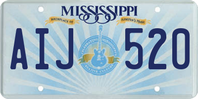 MS license plate AIJ520