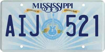 MS license plate AIJ521