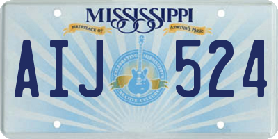 MS license plate AIJ524