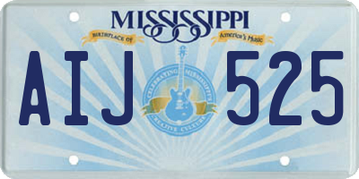 MS license plate AIJ525