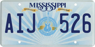 MS license plate AIJ526