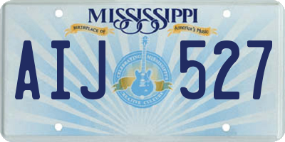 MS license plate AIJ527