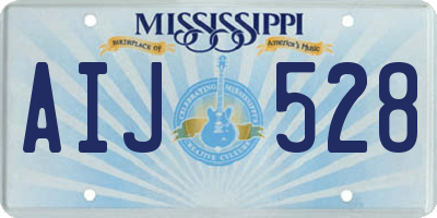 MS license plate AIJ528