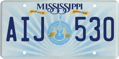 MS license plate AIJ530