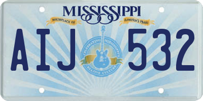 MS license plate AIJ532