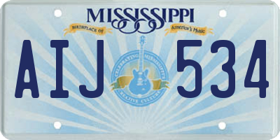 MS license plate AIJ534