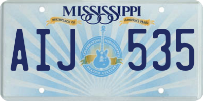 MS license plate AIJ535