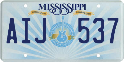 MS license plate AIJ537