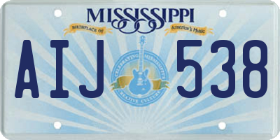 MS license plate AIJ538