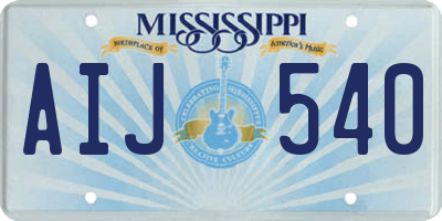 MS license plate AIJ540