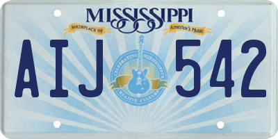 MS license plate AIJ542